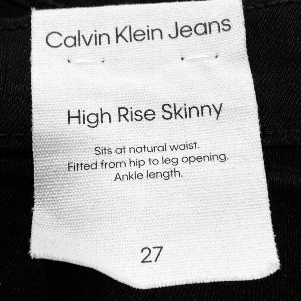 Calvin Klein Women's High Rise Skinny Fitted Leg Jeans Size 27 Black w Stretch - Picture 7 of 12